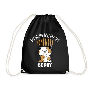 Mon hamster a mangé mon travail - école - Enfants - Fun - Sac de sport léger - noir - Devant