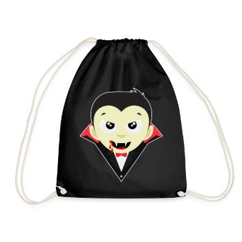 Little Dracula - Halloween vampire bat spirit - Drawstring Bag - black - Front