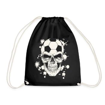 Crâne de football - Sac de sport léger - noir - Devant