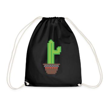 Cactus Pixel Art - Sac de sport léger - noir - Devant