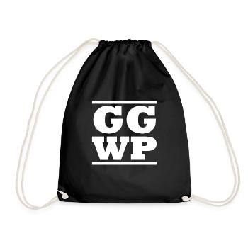 GG WP - Good Game Well Played - Turnbeutel - Schwarz - Vorne