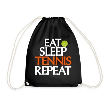 Tennis Cool Spruch Eat Sleep Play Repeat Tshirt - Sac de sport léger - noir - Devant