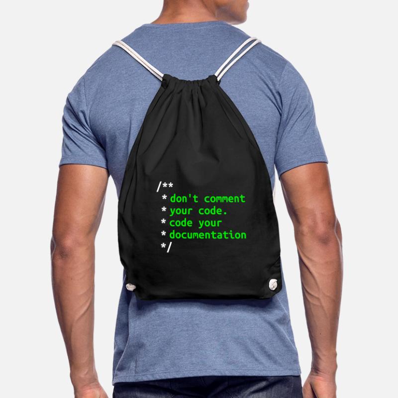 Don't Comment Your Code. Code Your Documentation. Drawstring Bag