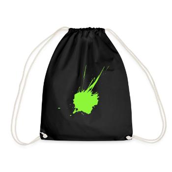 Color blot neon green - Drawstring Bag - black - Front