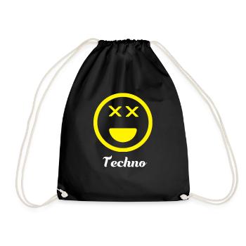 Techno Music Logo Smiley - Cadeau - Sac de sport léger - noir - Devant