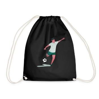 Fußball Torschuss Fußballspieler Geschenk Idee - Turnbeutel - Schwarz - Vorne
