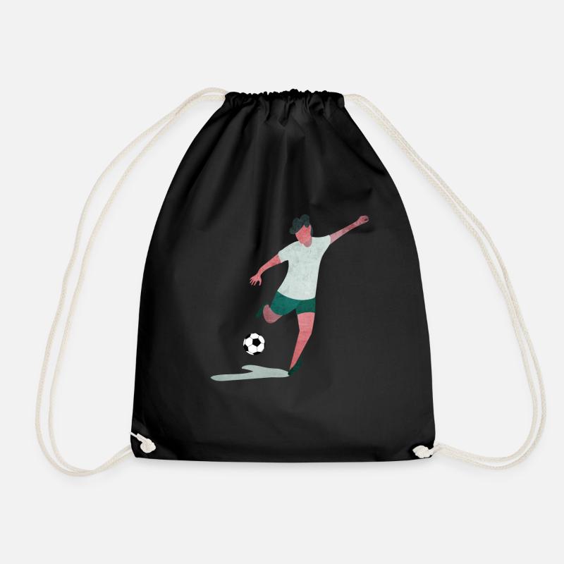 Soccer goal shot Soccer player gift idea - Drawstring Bag - black