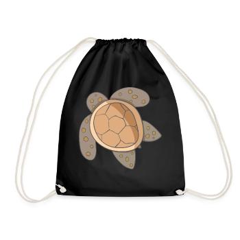 Sea turtle - Drawstring Bag - black - Front