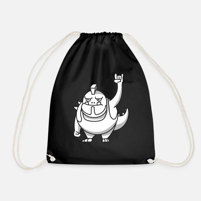 Troll Rock Punk Gift Comic Fantasy Funny - Drawstring Bag - black