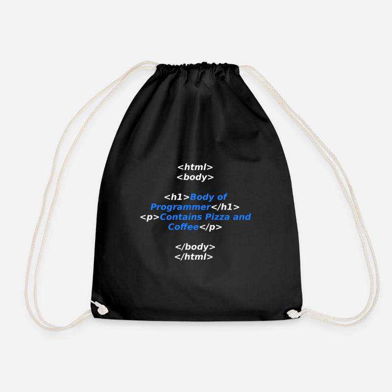 programmer - Drawstring Bag - black