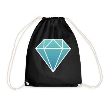 diamant diamant simple logo pierre bleue turquoise - Sac de sport léger - noir - Devant