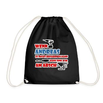 Andreas dit nom vintage cadeau - Sac de sport léger - noir - Devant