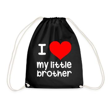 I love my little brother - Drawstring Bag - black - Front