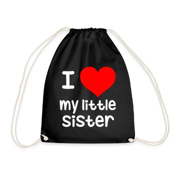 I love my little sister Big brother, little sister - Drawstring Bag - black - Front