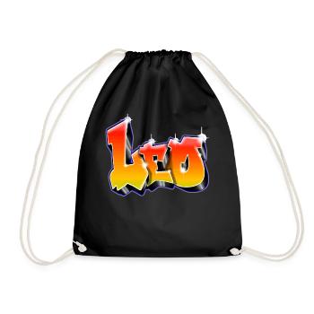 Leo Graffiti red Yellow - Drawstring Bag - black - Front