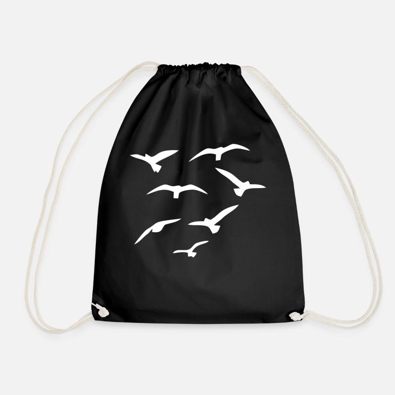 Fliegende Voegel Geschenkidee - Turnbeutel - Schwarz
