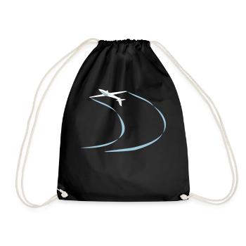 Segelflugzeug Kunst Segelflieger Geschenk fliegen - Turnbeutel - Schwarz - Vorne