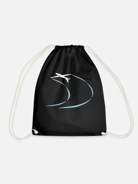 Segelflugzeug Kunst Segelflieger Geschenk fliegen - Turnbeutel - Schwarz