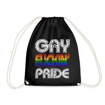 Gay fucking Pride LGBT Gay Pride Rainbow - Drawstring Bag - black - Front