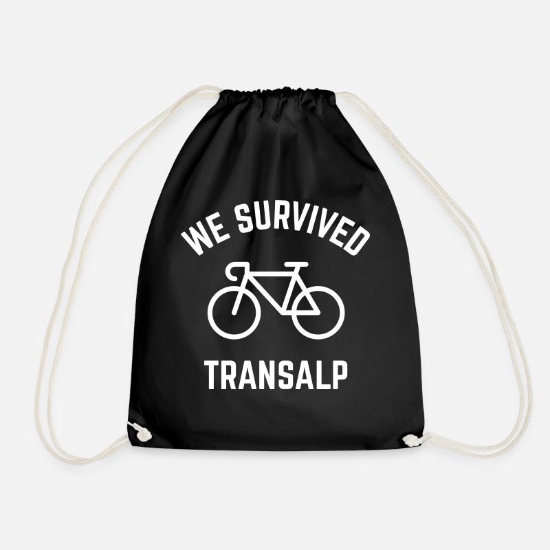 We Survived Transalp (Alpen / Rennrad) - Turnbeutel - Schwarz