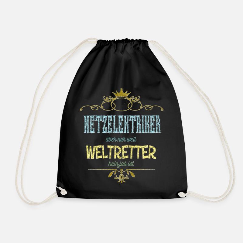 Netzelektriker Weltretter - Turnbeutel - Schwarz