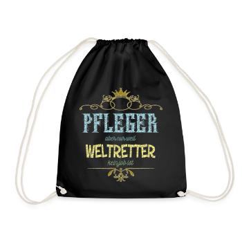 Pfleger Weltretter - Turnbeutel - Schwarz - Vorne