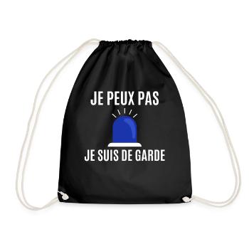 Je peux pas je suis de garde - Sac de sport léger - noir - Devant