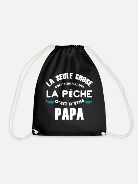 Le meilleur des Papas est Pêcheur- Cadeau papa - Sac de sport léger - noir