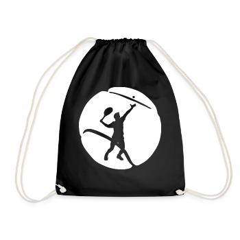 Tennis player tennis white a - Drawstring Bag - black - Front