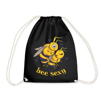 bee lover, beekeeping, beekeeping supplies, outfit - Drawstring Bag - black - Front