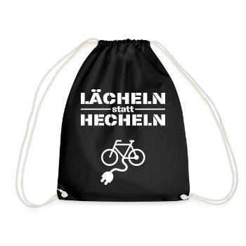 Lustiger Spruch ebike e-bike fahrer biker geschenk - Turnbeutel - Schwarz - Vorne