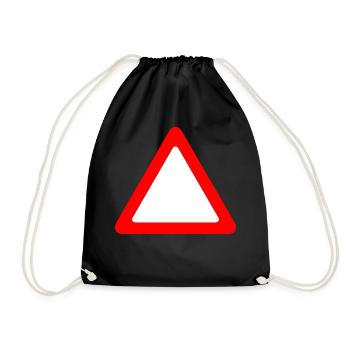 Road sign warning - Drawstring Bag - black - Front