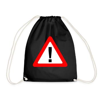 Traffic sign warning caution caution - Drawstring Bag - black - Front