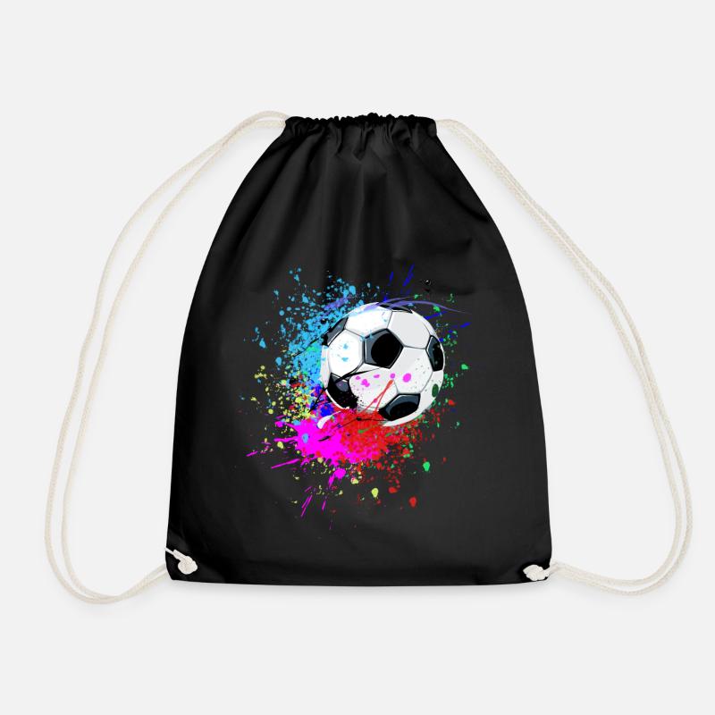 Bunter Fußball Splash Design - Turnbeutel - Schwarz