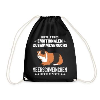 Emotionaler Zusammenbruch Meerschweinchen hier - Turnbeutel - Schwarz - Vorne