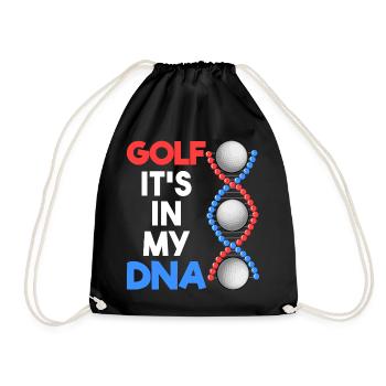 Golf It's in my DNA Golfspieler Golfer Golf - Drawstring Bag - black - Front