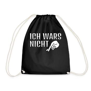 ich wars nicht Lustiges T Shirt Geschenk - Turnbeutel - Schwarz - Vorne
