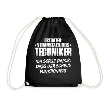 Veranstaltungstechniker Event Technician - Turnbeutel - Schwarz - Vorne