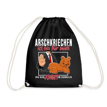 arbeiter meme arschkriechen is nix für mich be you - Turnbeutel - Schwarz - Vorne