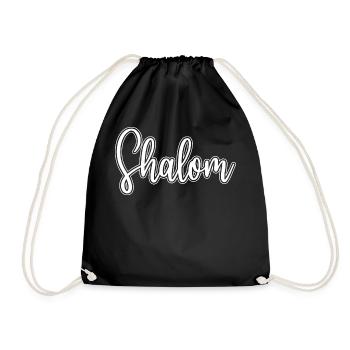 Shalom Peace & Harmony Jüdische Weihnachtsgeschenke - Turnbeutel - Schwarz - Vorne
