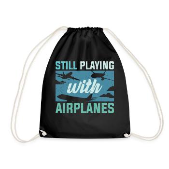 Pilot Funny saying pilot - Drawstring Bag - black - Front
