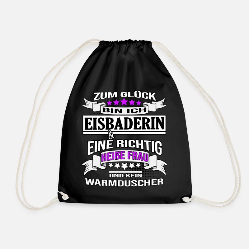 eisbader winterbaderin eisbader eisbademeisterin - Turnbeutel - Schwarz