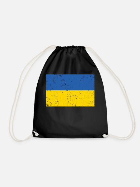 Ukraine Flagge Distressed - Turnbeutel - Schwarz