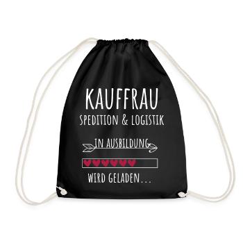 Kauffrau Spedition & Logistik in Ausbildung - Turnbeutel - Schwarz - Vorne