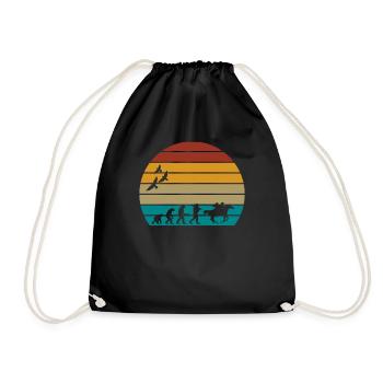 retro vintage sunset evolution COWBOYS - Drawstring Bag - black - Front