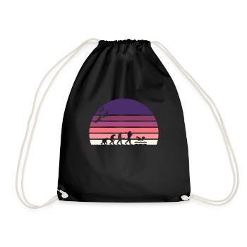 retro vintage sunset évolution NATATION - Sac de sport léger - noir - Devant