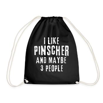 Pinscher - Drawstring Bag - black - Front