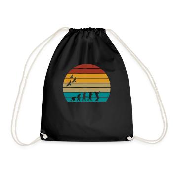 Retro Vintage Sunset Evolution SAXOPHON - Turnbeutel - Schwarz - Vorne