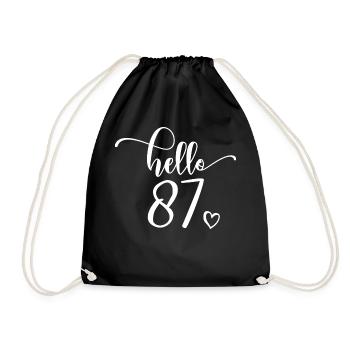 Hello 87th - Mignon cadeau de 87e anniversaire pour femmes - Sac de sport léger - noir - Devant