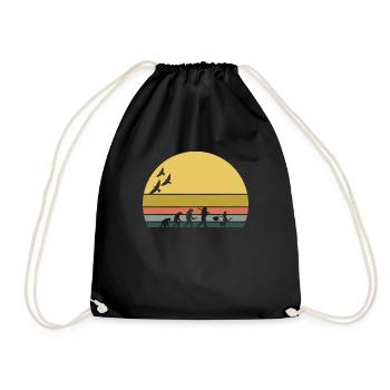 retro vintage sunset évolution shoping - Sac de sport léger - noir - Devant